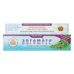 Auromere Toothpaste for Sensitive Mouths: Mint-Free and Gentle - 4.16 Oz