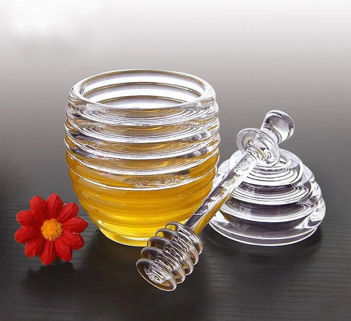 Acrylic Honey Jar With Spoon Clear