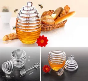 Acrylic Honey Jar With Spoon Clear