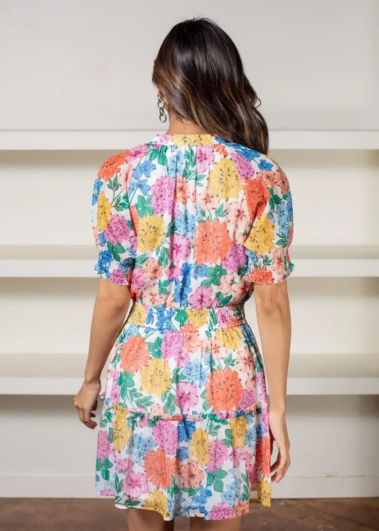 Adelyn Rae Lonnie Floral Chiffon Dress-***FINAL SALE***