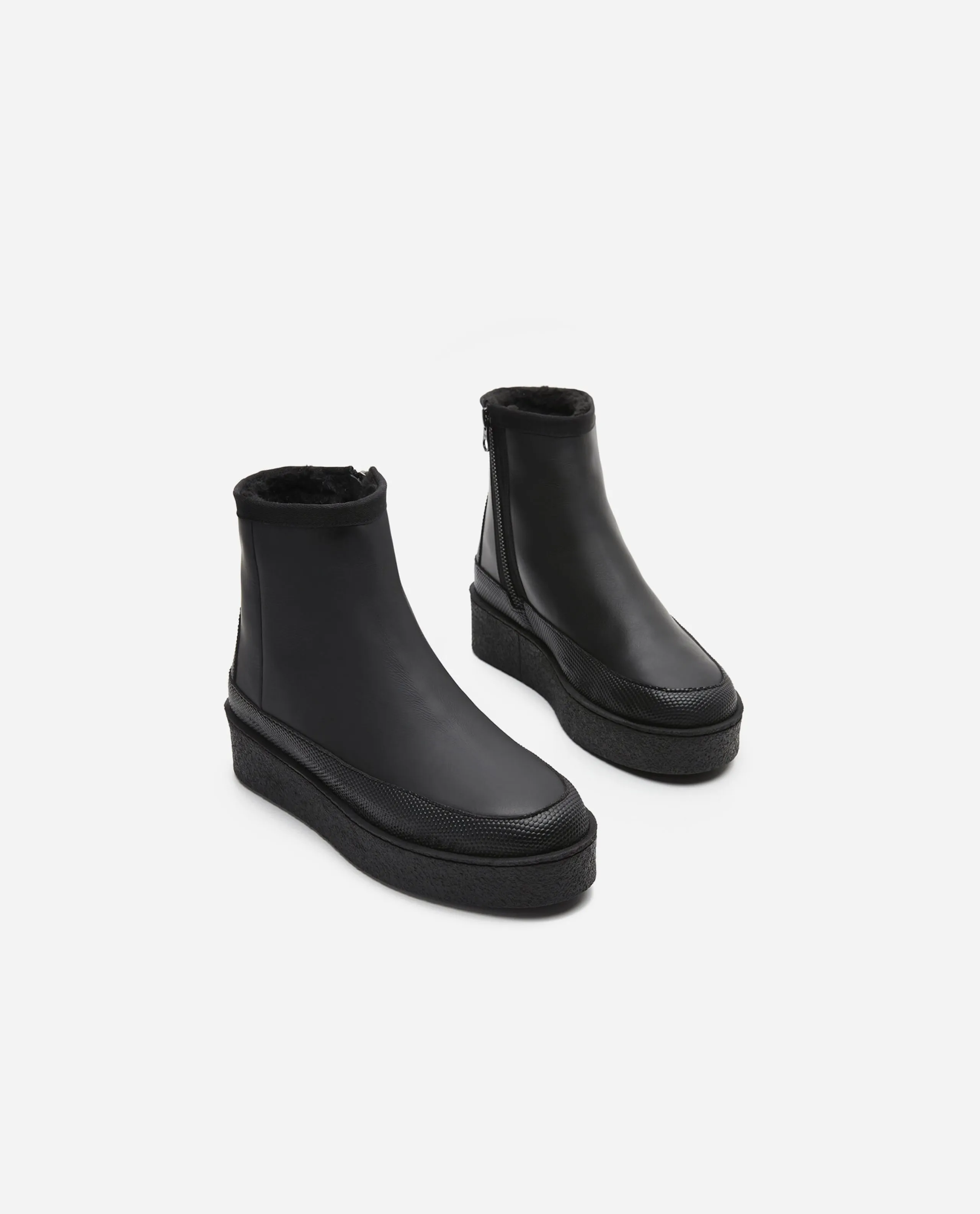 Aria Coated Leather Black Chelsea Boots