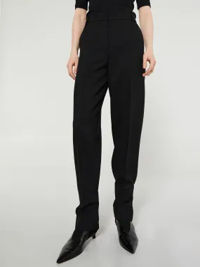 Buckled Slouch Trousers in Black