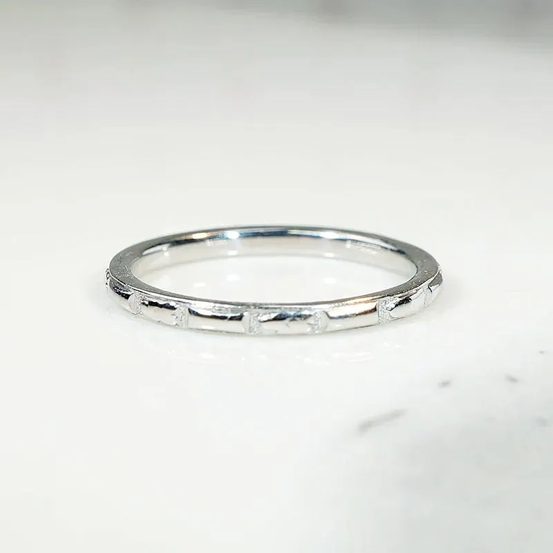 Clean-Lined "Orange Blossom" White Gold Band