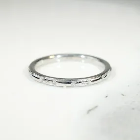 Clean-Lined "Orange Blossom" White Gold Band