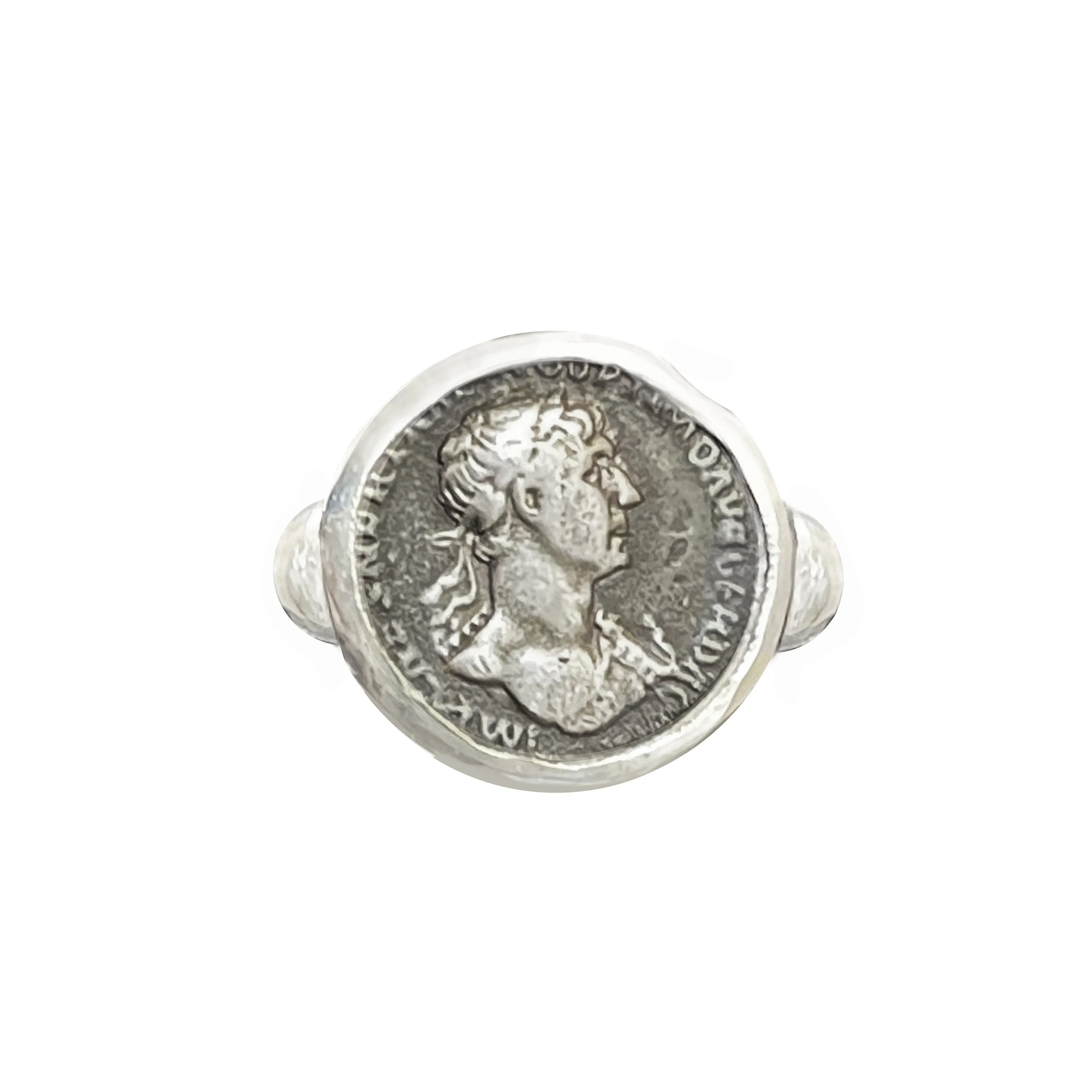 EMPEROR TRAJAN Authentic Ancient Roman Coin 1st cent. AD Silver Ring