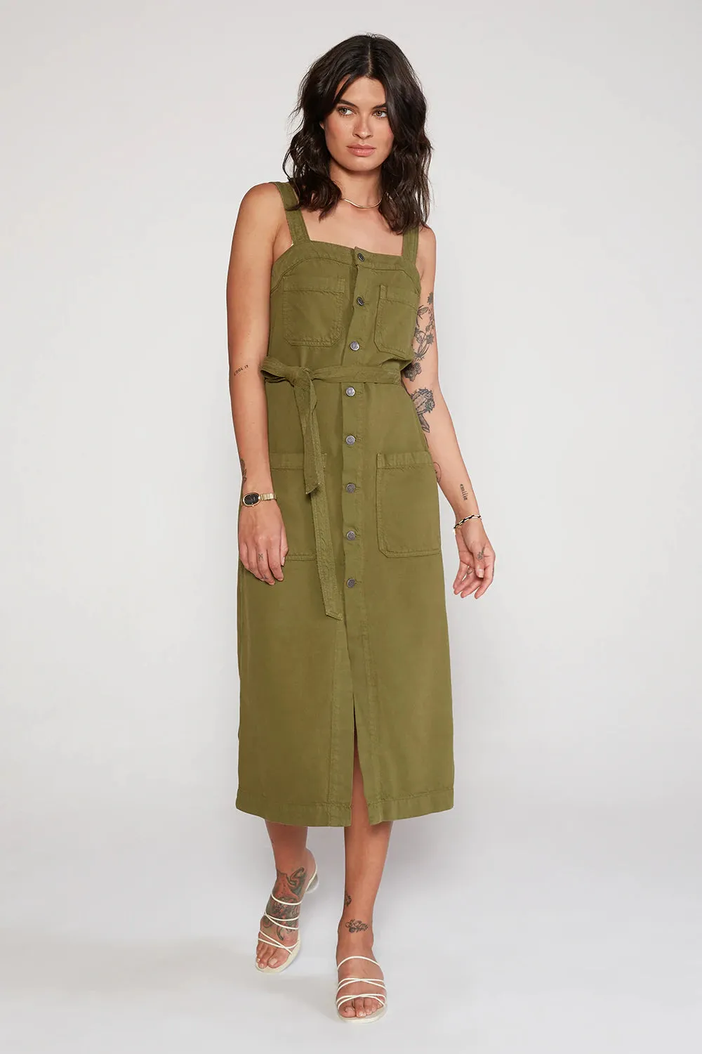 Etica Luisa Midi Dress Avocado