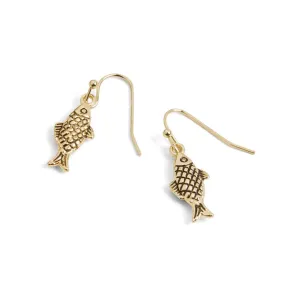 Fish on a Hook Earrings - Gold - Final Sale