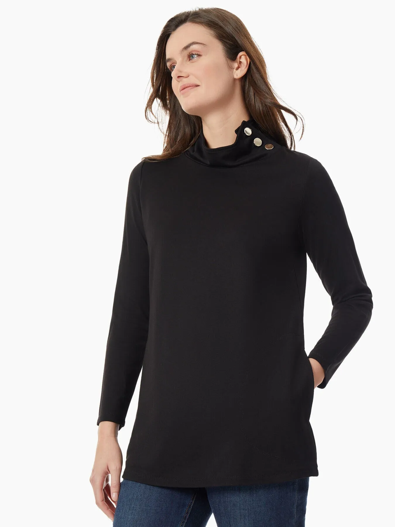 Funnel-Neck Serenity Knit Tunic