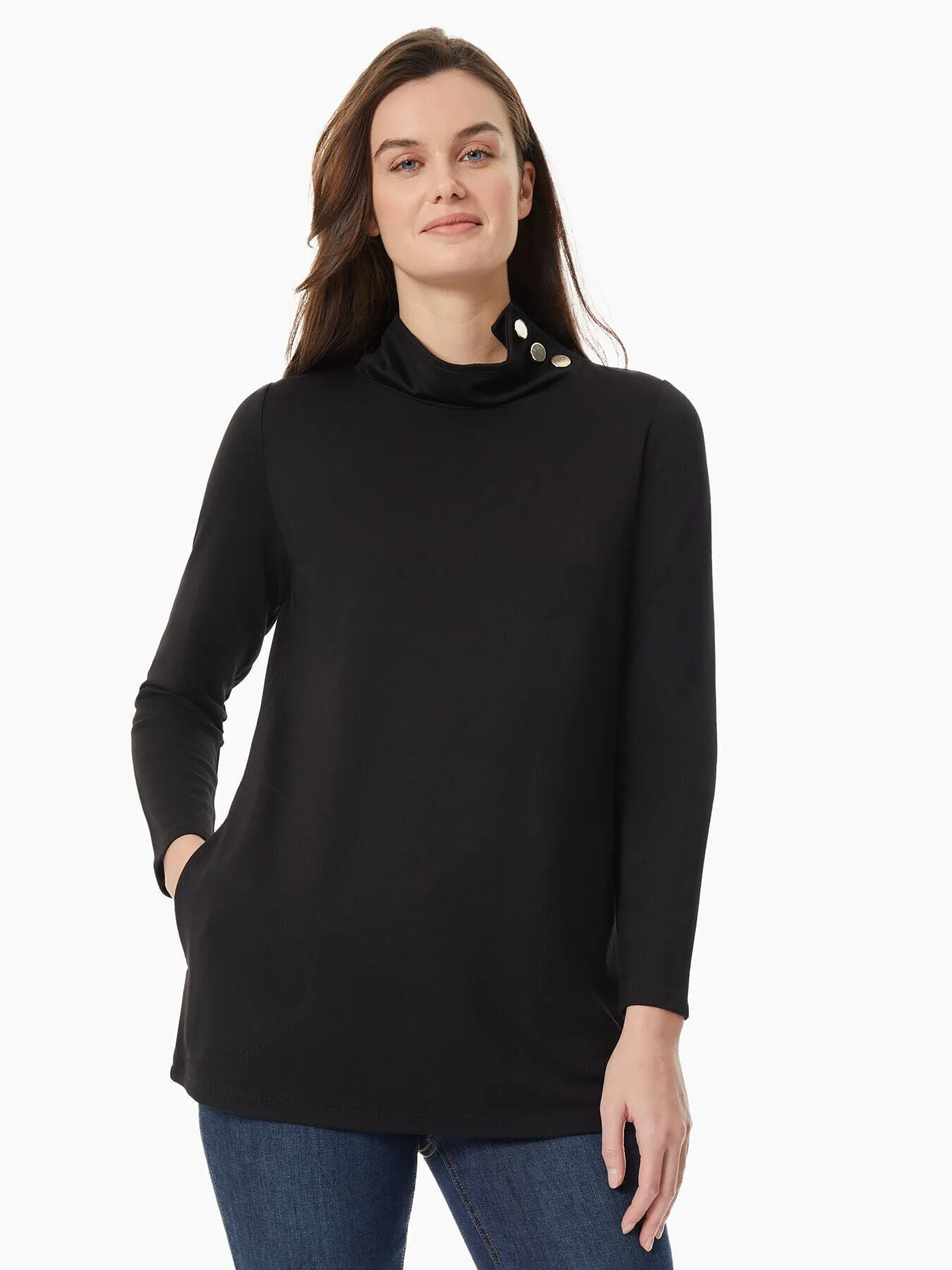 Funnel-Neck Serenity Knit Tunic