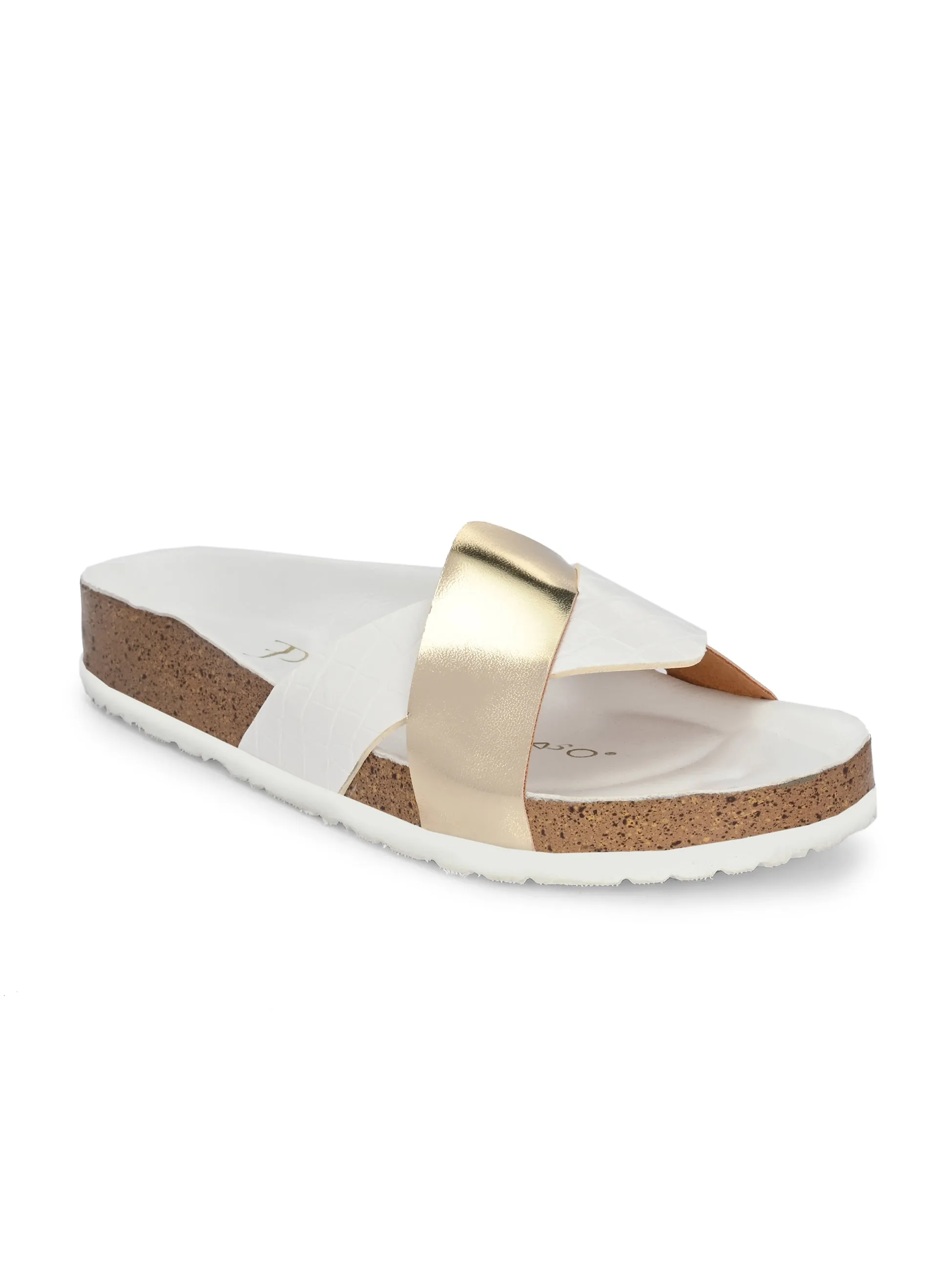 Golden Serenity Cork Sandal For Women