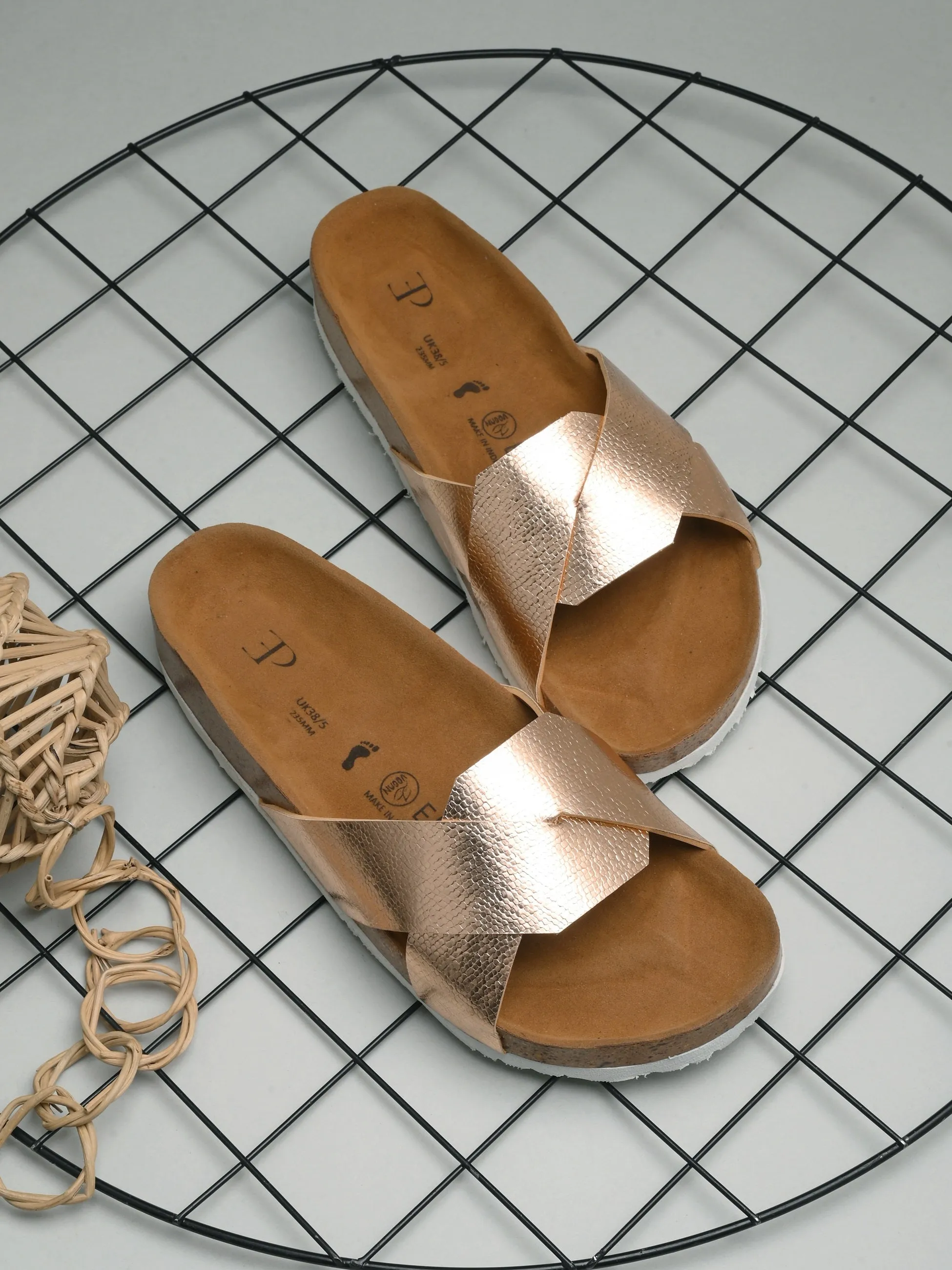 Golden Serenity Cork Sandal For Women