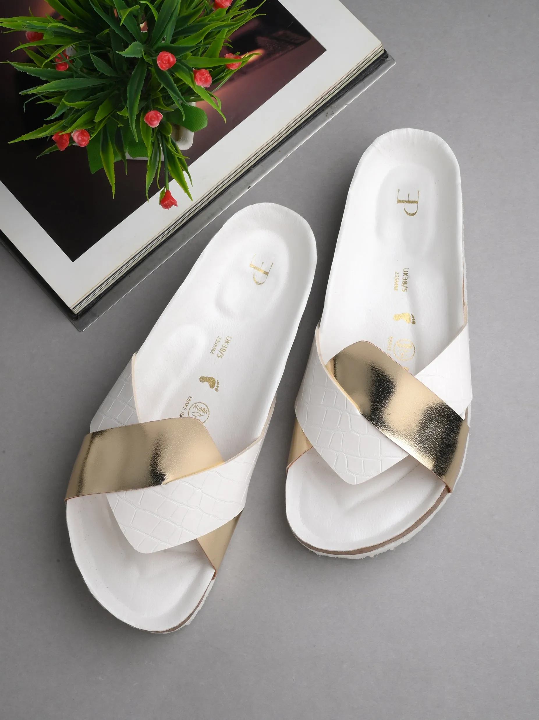 Golden Serenity Cork Sandal For Women