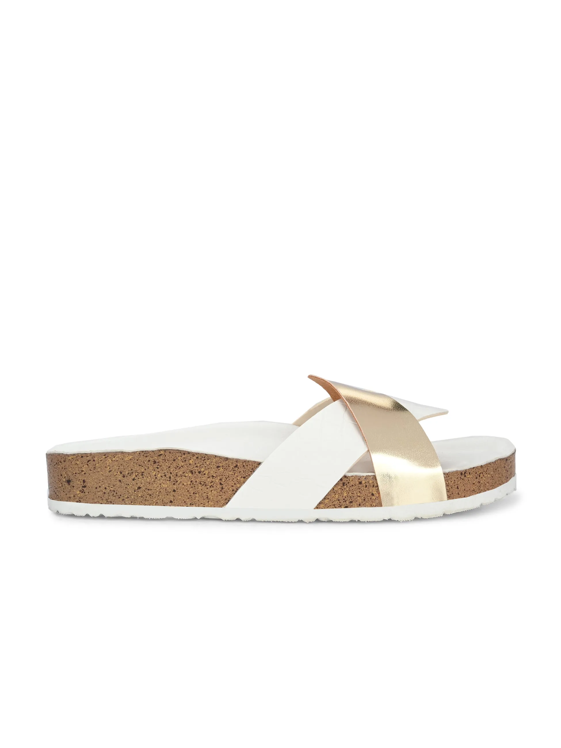 Golden Serenity Cork Sandal For Women