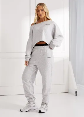 Gym King Move Your Way Crop Sweatshirt & Jogger  - Snow Marl