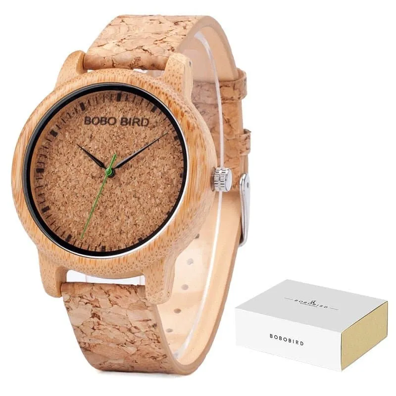 Handmade Cork Bamboo Watch - Eco-Friendly Quartz Timepiece