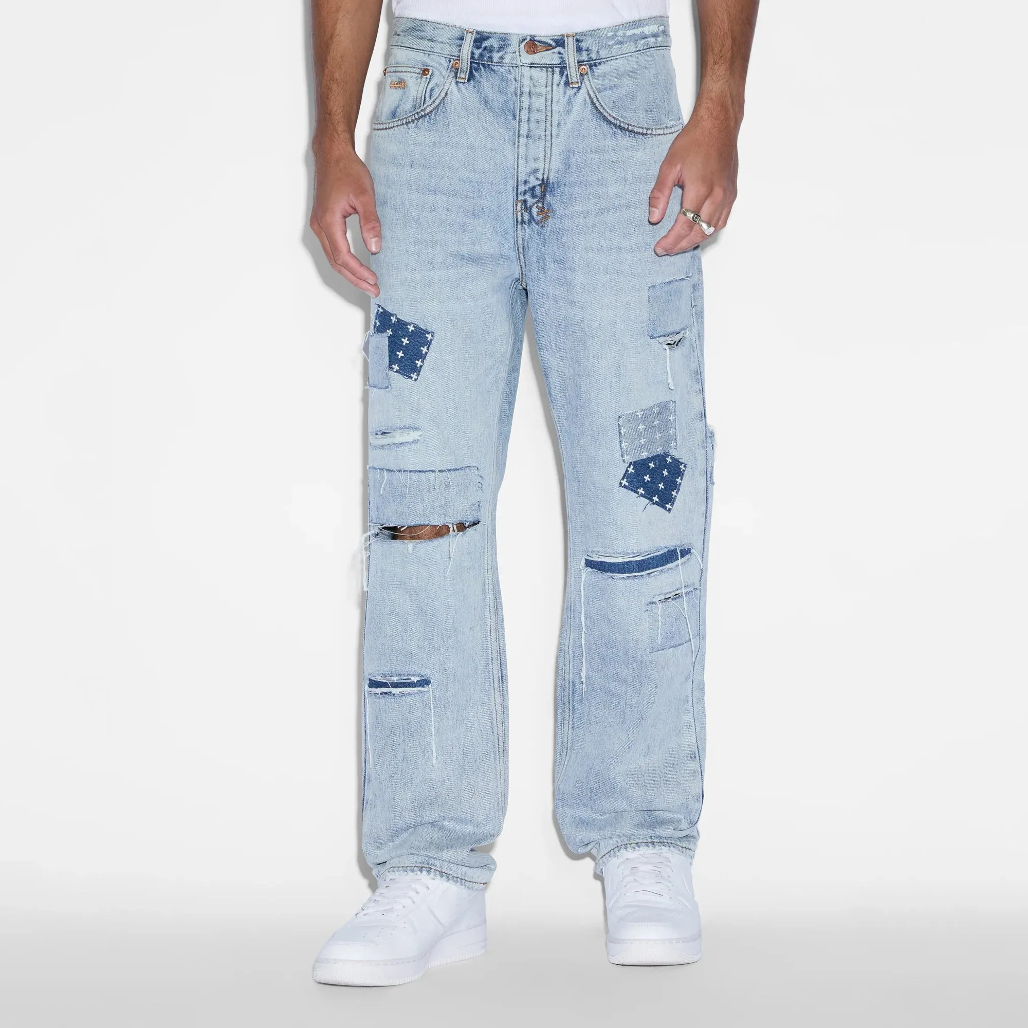 Ksubi Mens Anti K Mills Repair Denim Pants