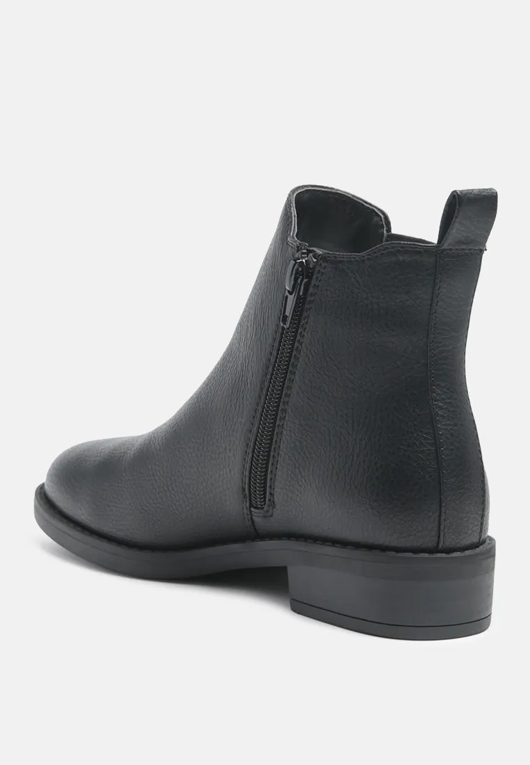 poppy zip-up ankle boots