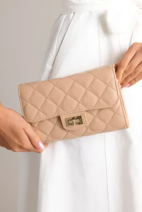 Refined Grace Beige Quilted Handbag