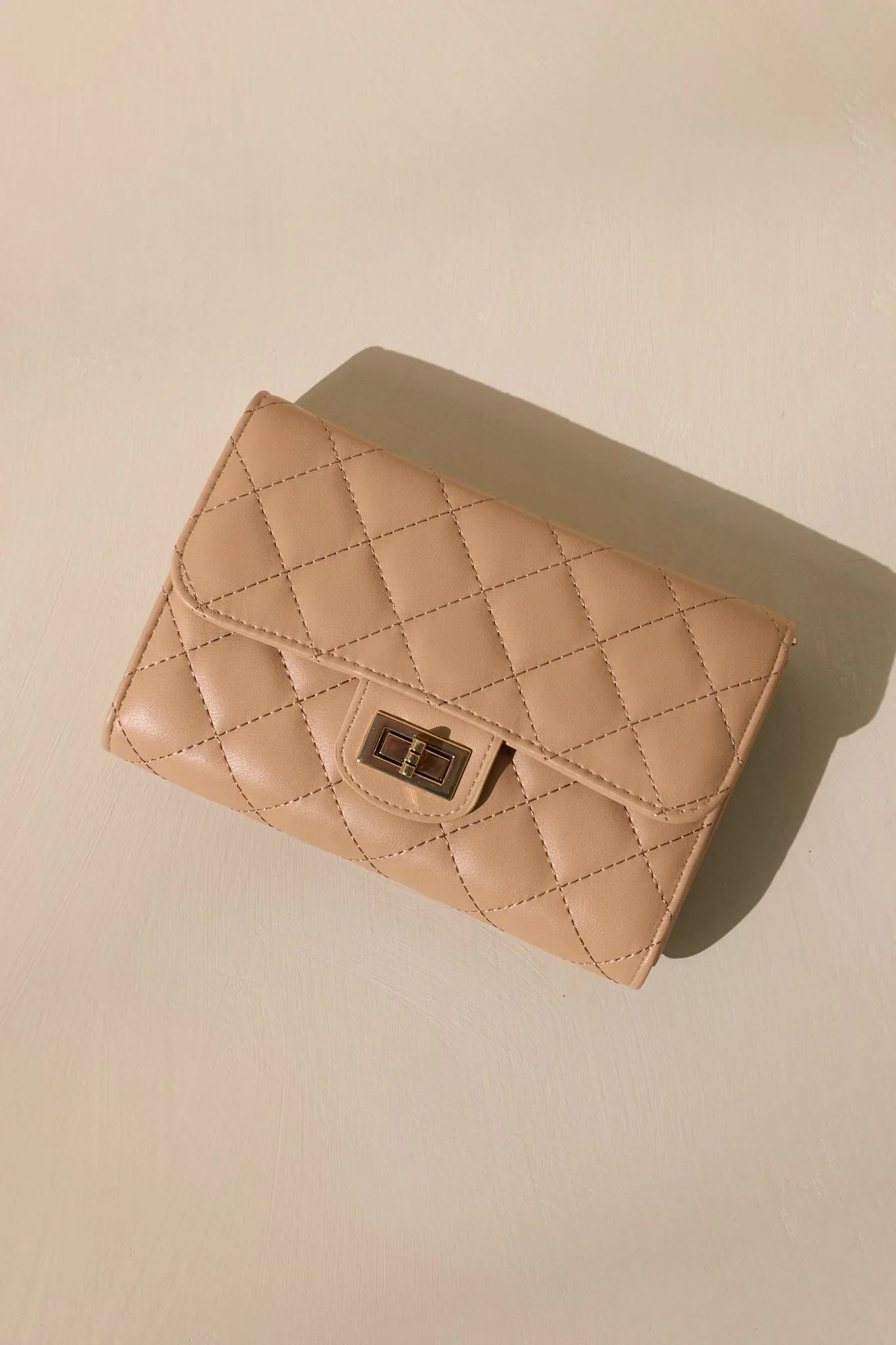 Refined Grace Beige Quilted Handbag