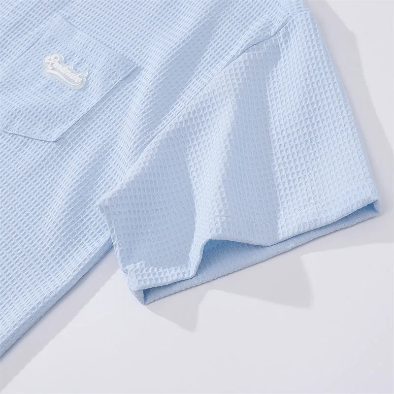 Solid Lattice Shirts for Couples