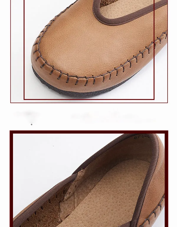 Spring Summer Retro Leather Flats Loafers