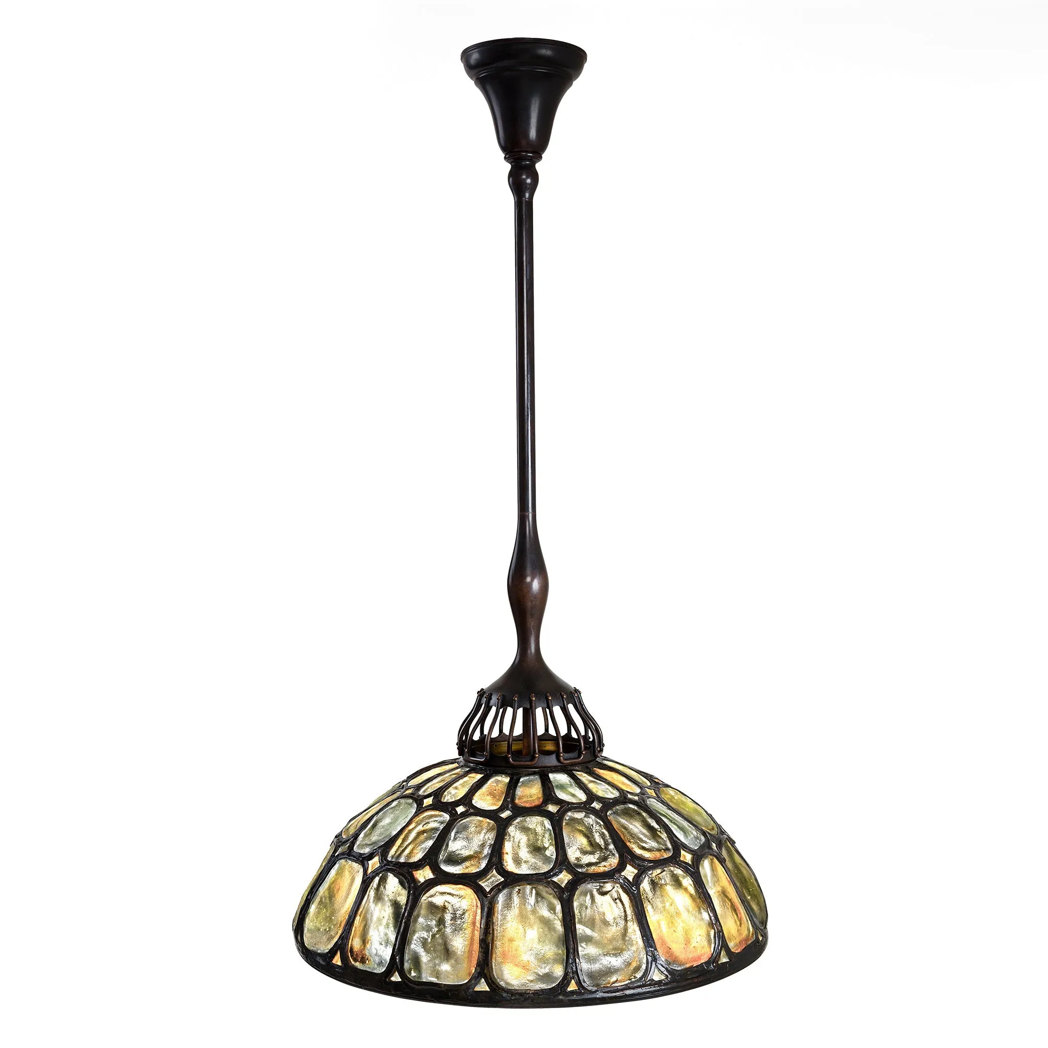 Tiffany Studios New York "Turtleback Tile" Chandelier