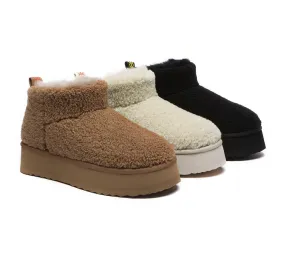 UGG Boots Sheepskin Wool Plush Ultra Platform Ankle Boots Teddycozy